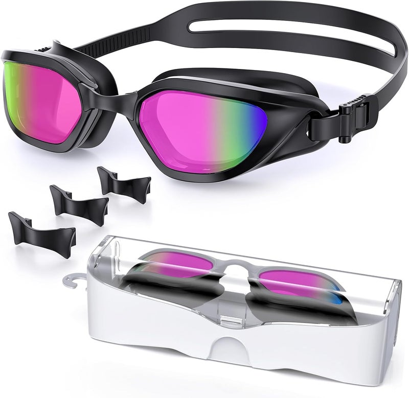 Vegemono Swim Goggles, Unisex Adult Swimming Goggles Anti Fog Anti UV No Leakage Wide View for Men Women Youth - Image 1